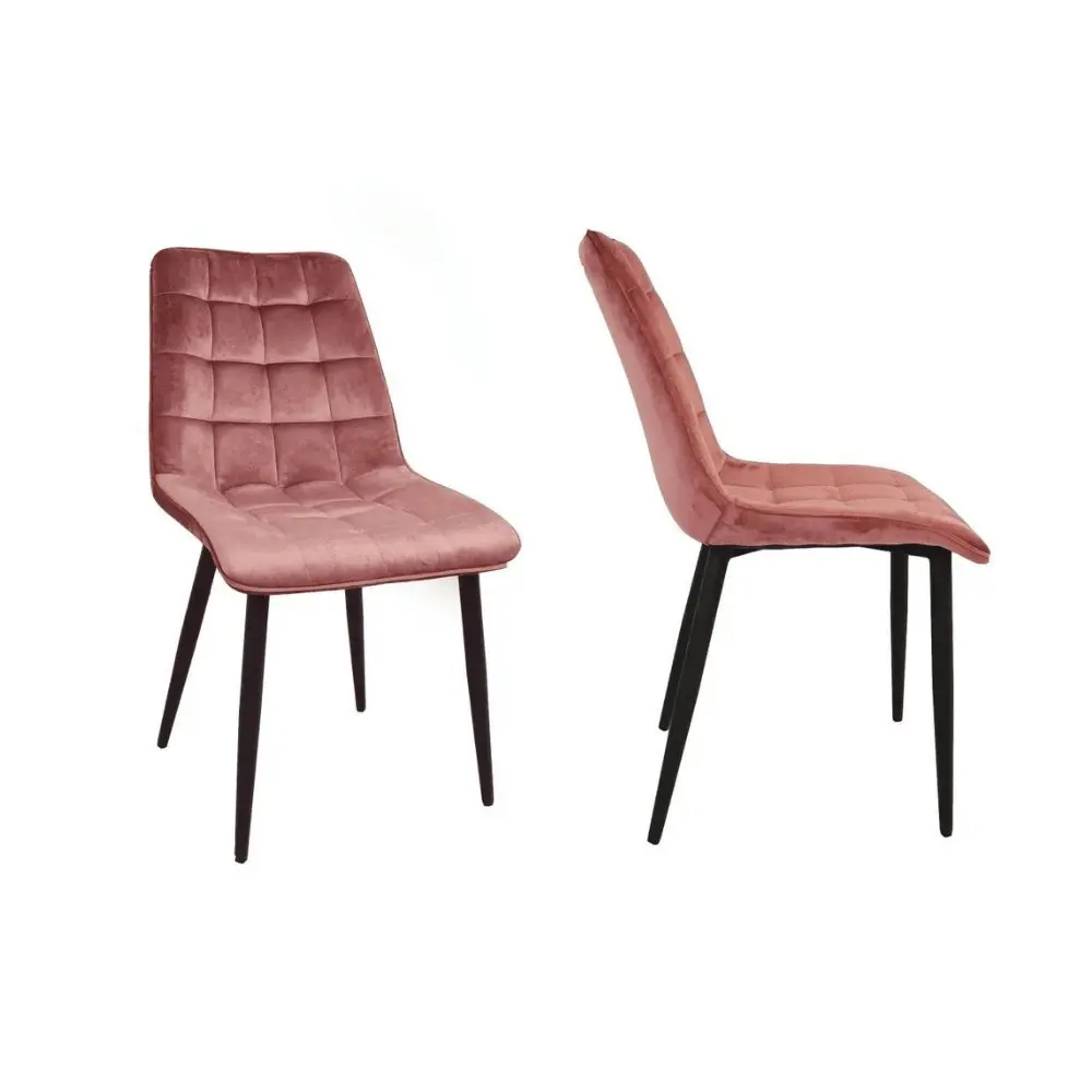 HomeStar Set of 2 Lumy Velvet Fabric Modern Dining Chair - Pink