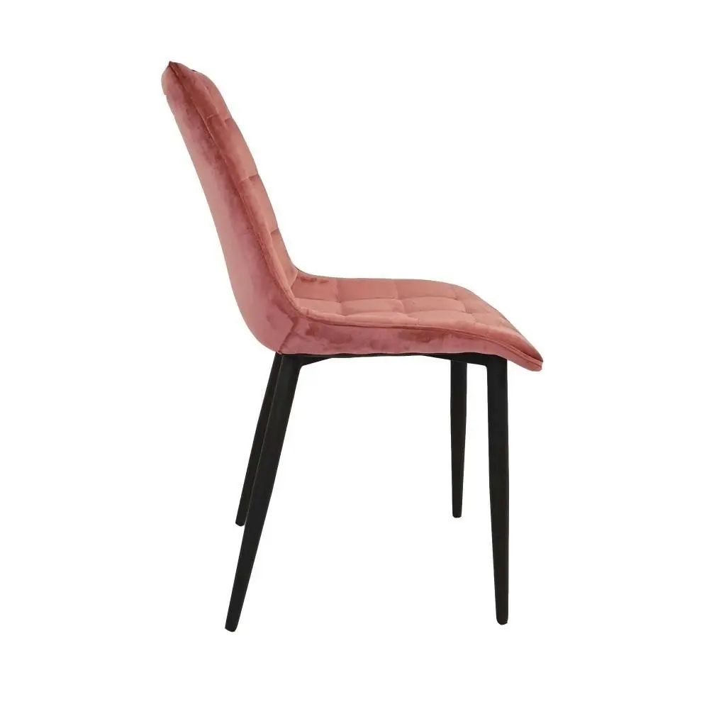 HomeStar Set of 2 Lumy Velvet Fabric Modern Dining Chair - Pink