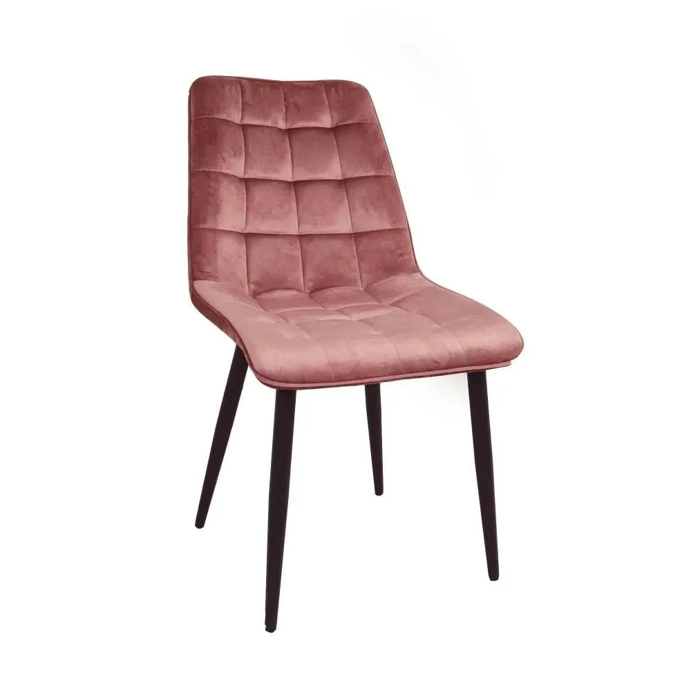 HomeStar Set of 2 Lumy Velvet Fabric Modern Dining Chair - Pink