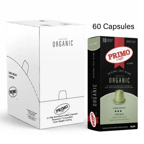 6x10pc Primo Caffe Organic 54g Coffee Capsule/Pod Compatible w/Nespresso Machine