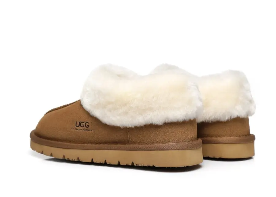 UGG Australian Shepherd Slippers Unisex Sheepskin Ankle Slippers Homey Water Resistant