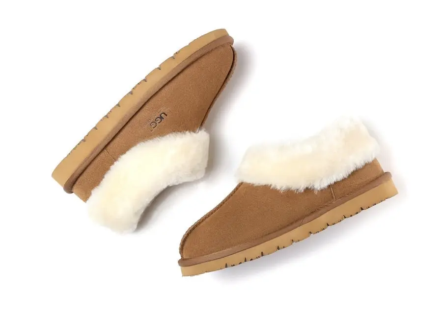 UGG Australian Shepherd Slippers Unisex Sheepskin Ankle Slippers Homey Water Resistant