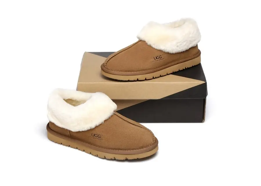 UGG Australian Shepherd Slippers Unisex Sheepskin Ankle Slippers Homey Water Resistant