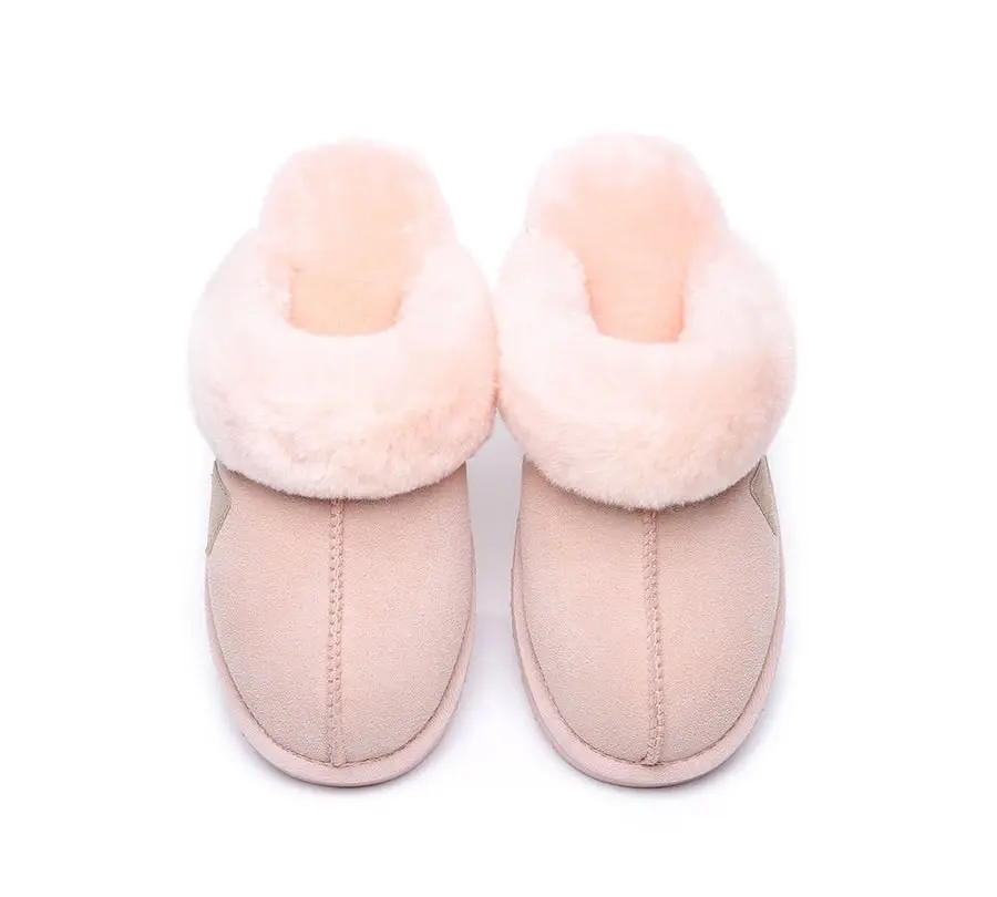 EVERAU Premium Sheepskin UGG Muffin Slipper