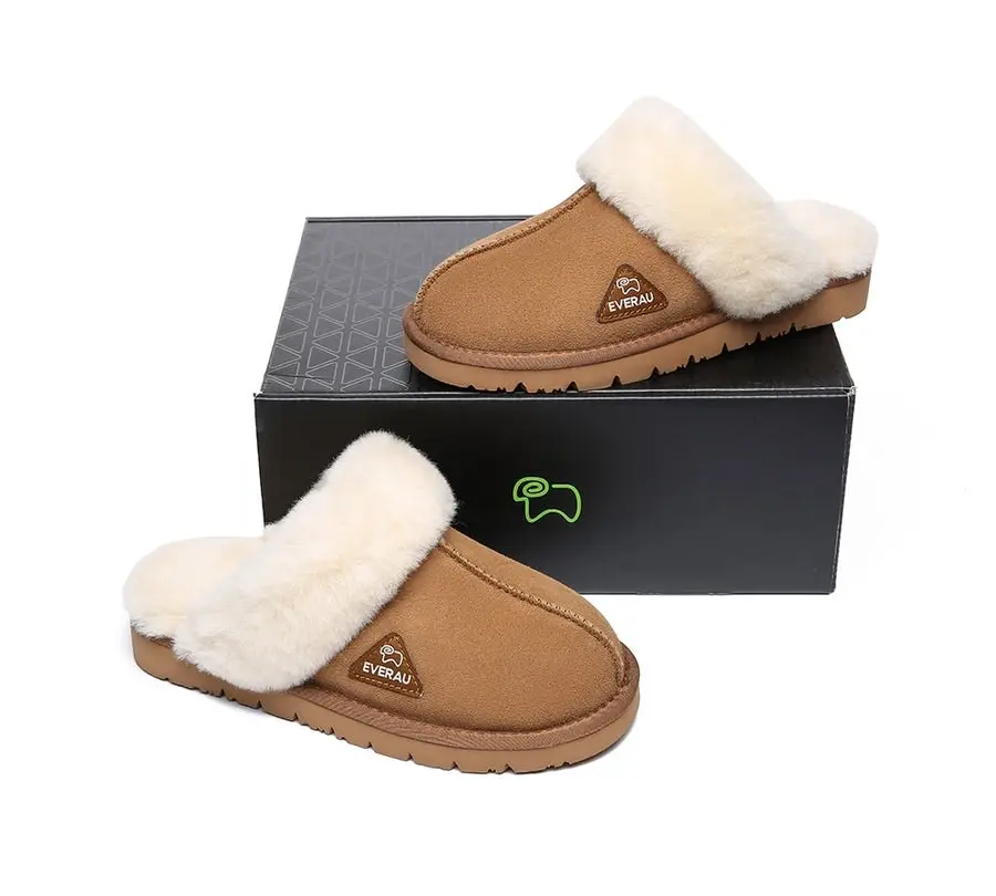 EVERAU Premium Sheepskin UGG Muffin Slipper