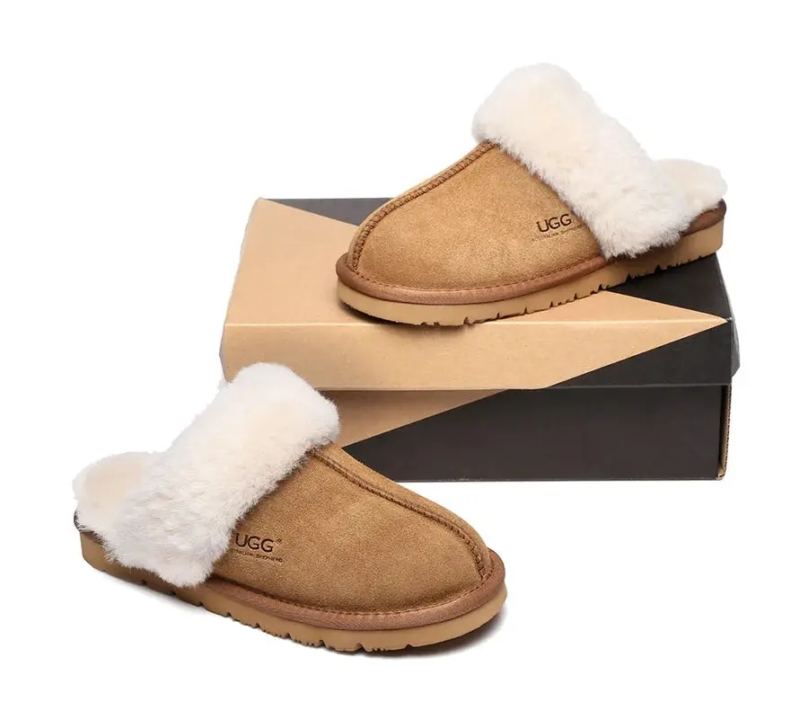 UGG Australian Shepherd Premium Sheepskin UGG Unisex Scuff Slippers Muffin