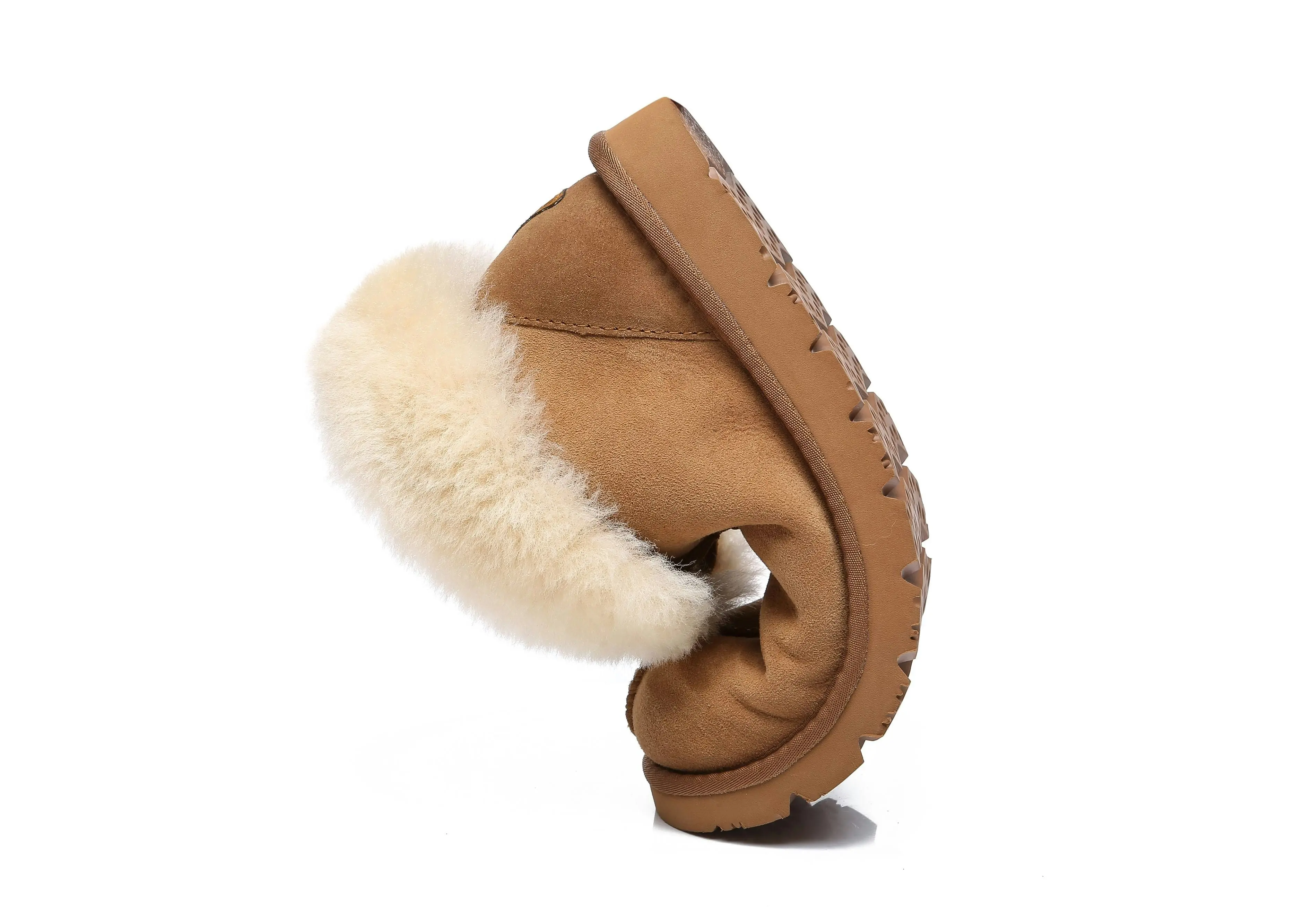 EVERAU 100% Australian Sheepskin Classic Ugg Ankle Mallow Slippers