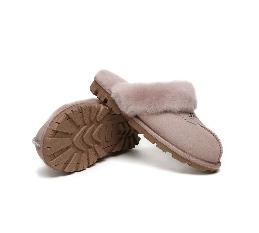 UGG Australian Shepherd Double-Faced Sheepskin UGG Unisex Slippers Waffle Scuff Water Resistant