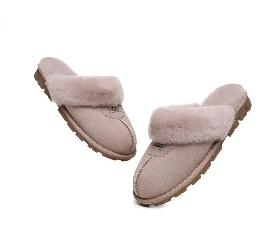 UGG Australian Shepherd Double-Faced Sheepskin UGG Unisex Slippers Waffle Scuff Water Resistant