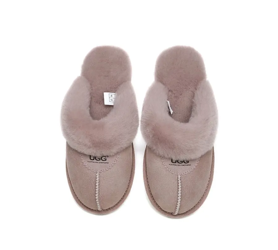 UGG Australian Shepherd Double-Faced Sheepskin UGG Unisex Slippers Waffle Scuff Water Resistant