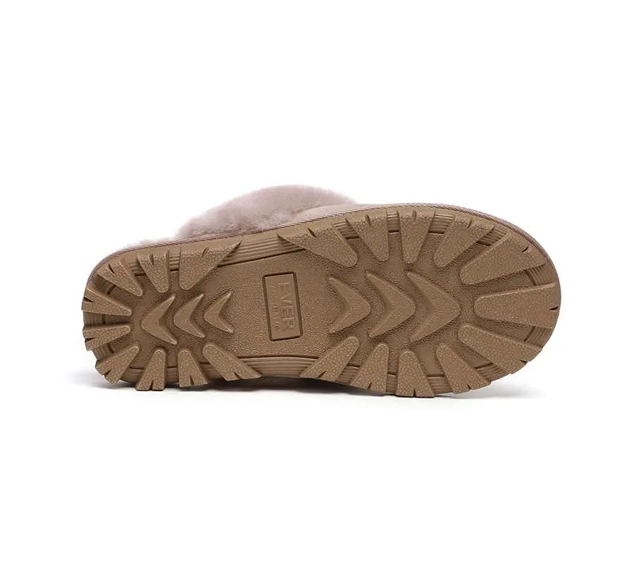 UGG Australian Shepherd Double-Faced Sheepskin UGG Unisex Slippers Waffle Scuff Water Resistant