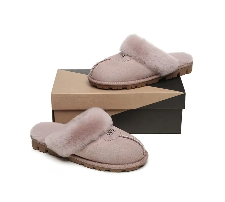 UGG Australian Shepherd Double-Faced Sheepskin UGG Unisex Slippers Waffle Scuff Water Resistant