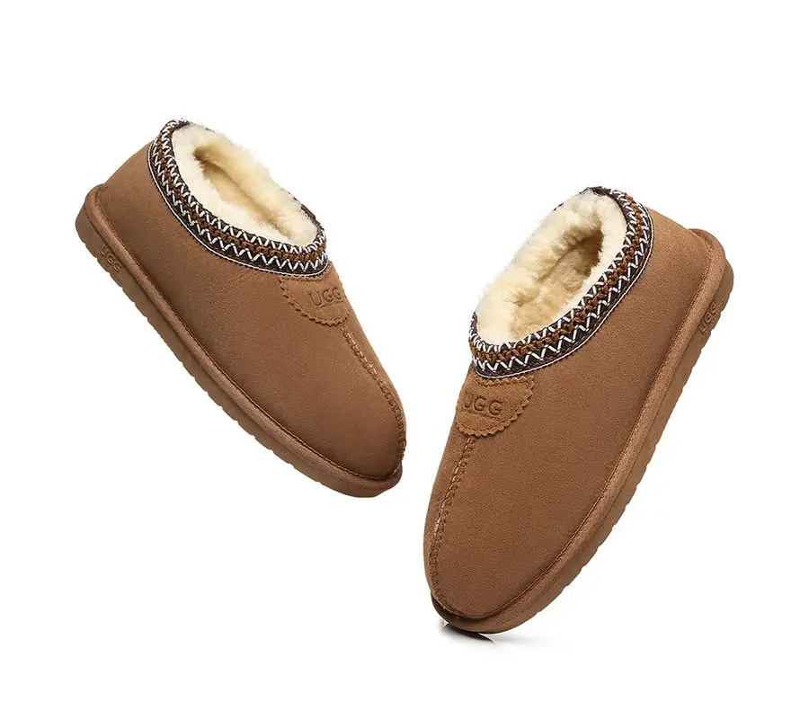 Australian Shepherd® Unisex Ankle UGG Slippers Venus Double Face Sheepskin Home Slippers