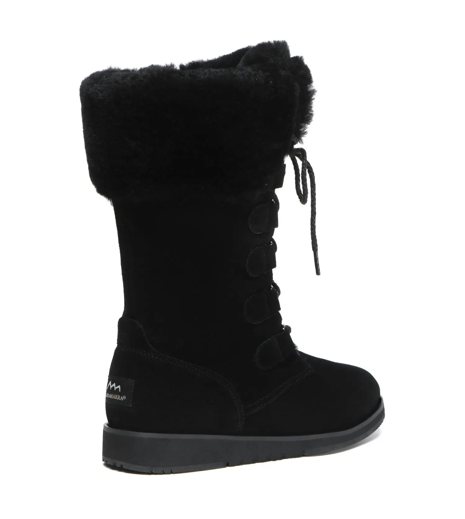 Tarramarra Lace Up Mid Calf Fashion Sheepskin Women Boots Becky