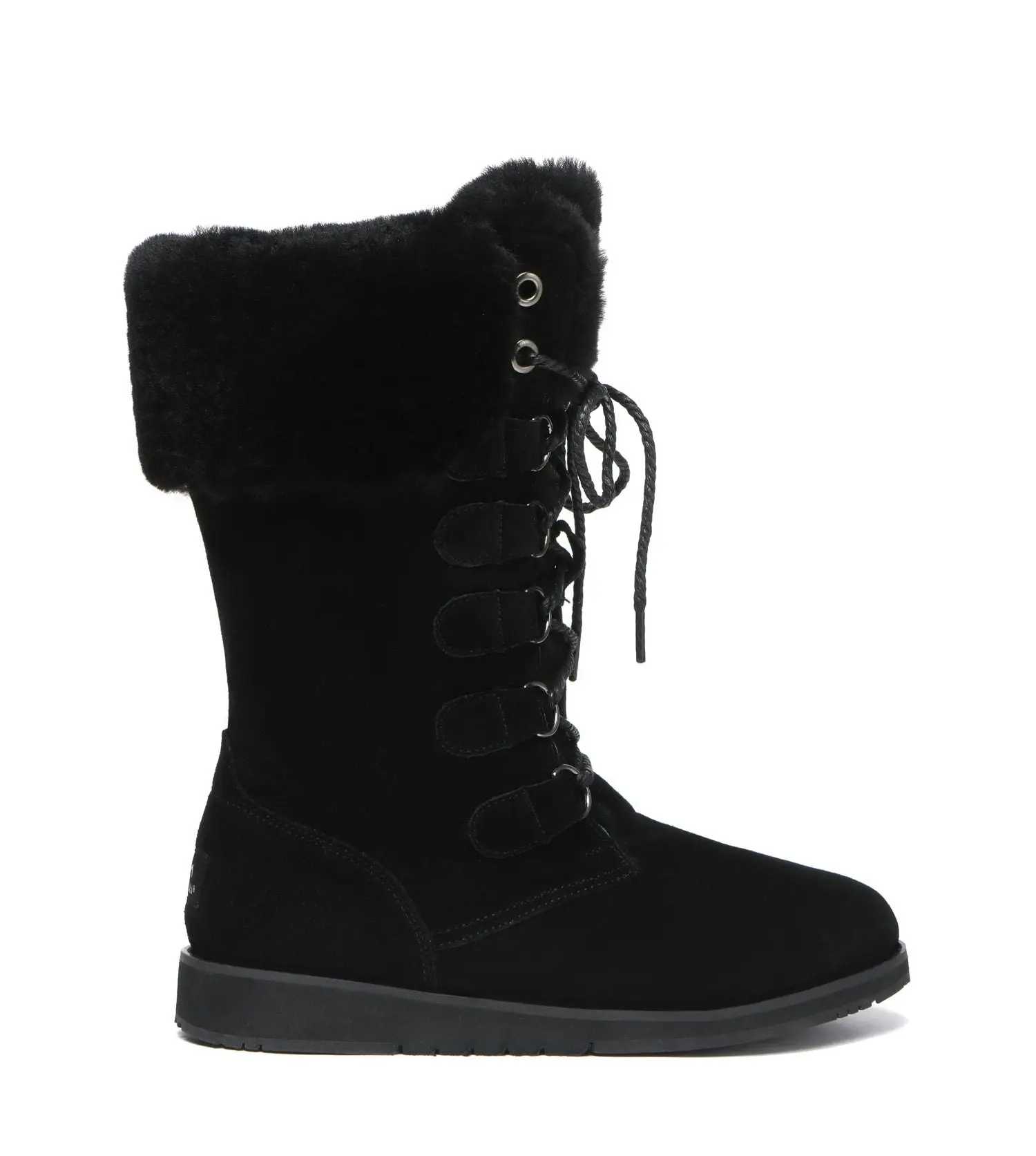 Tarramarra Lace Up Mid Calf Fashion Sheepskin Women Boots Becky