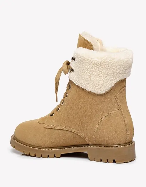 Australian Shepherd® UGG Women Sheepskin Wool Fashion Chunky Boots Mina Water Resistant