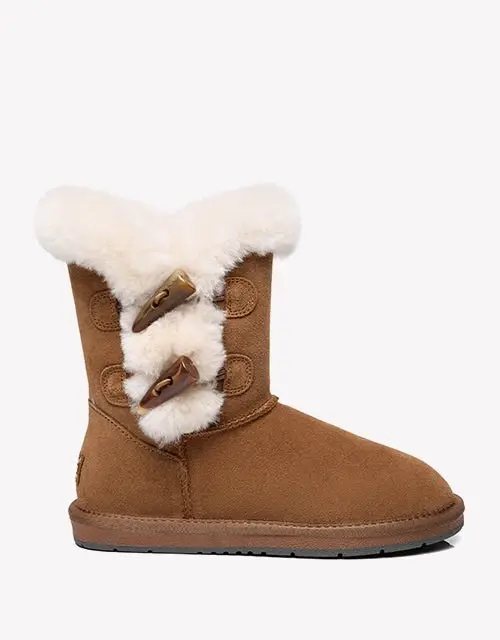 Australian Shepherd® UGG Women Short Boots Talia Sheepskin Horn Toggle Closure