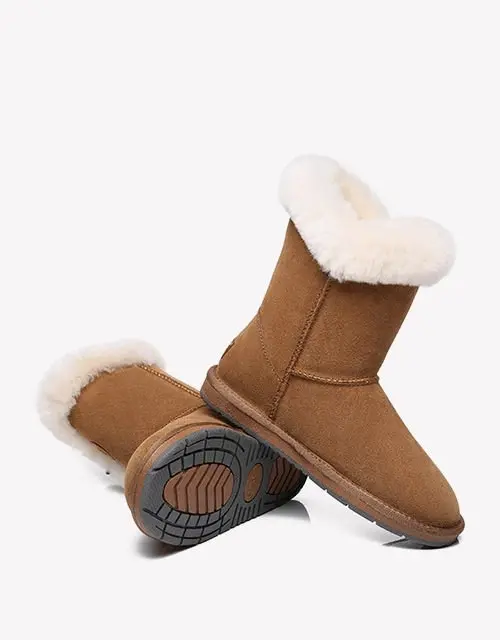 Australian Shepherd® UGG Women Short Boots Talia Sheepskin Horn Toggle Closure