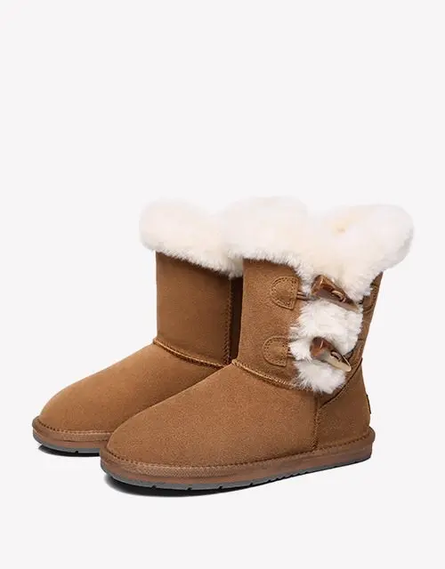 Australian Shepherd® UGG Women Short Boots Talia Sheepskin Horn Toggle Closure