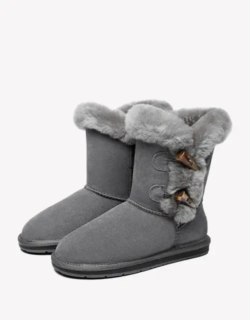 Australian Shepherd® UGG Women Short Boots Talia Sheepskin Horn Toggle Closure