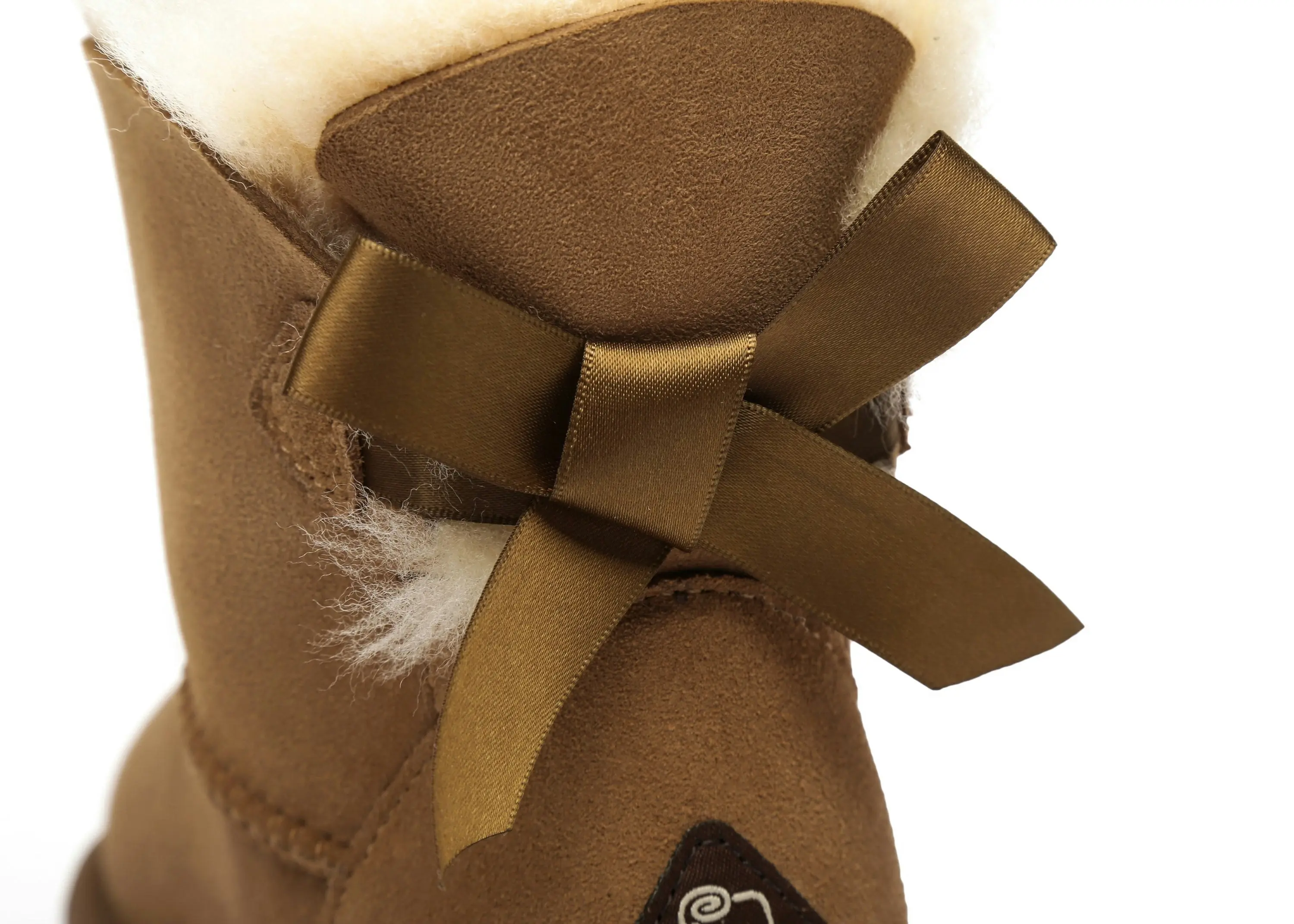 EVERAU® Double Faced Sheepskin Mini Back Single Bow Women Boots