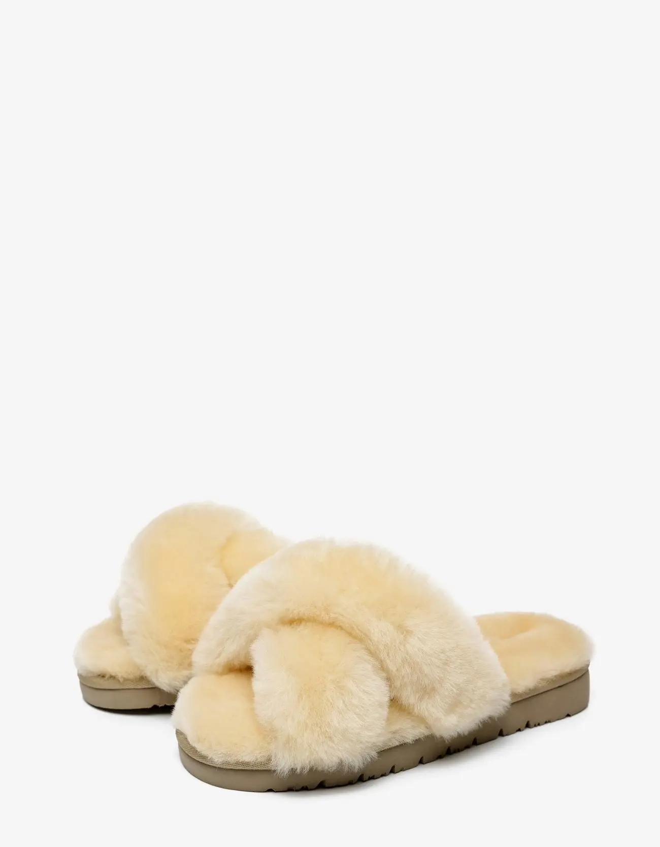 Australian Shepherd® Sheepskin Wool Women Fluffy Crossover Slide Slipper Leanna