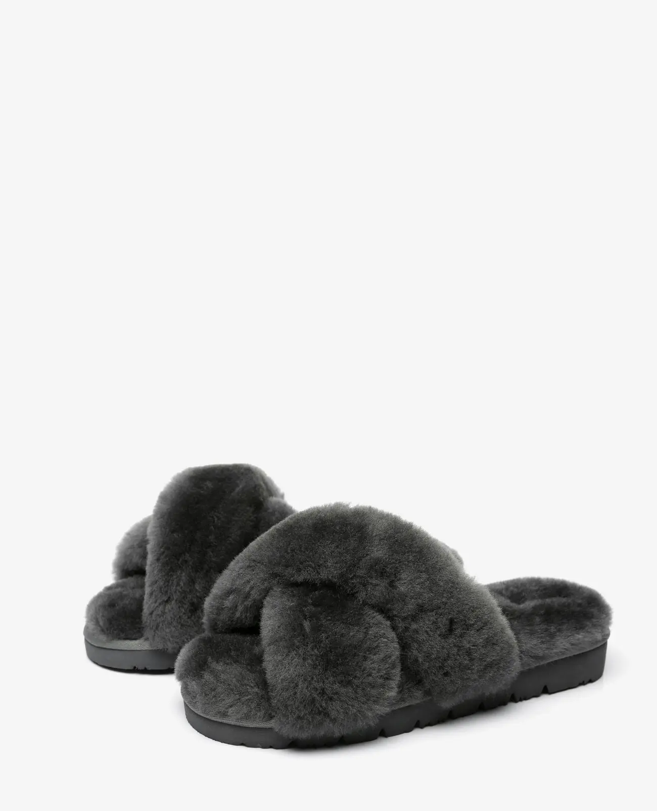 Australian Shepherd® Sheepskin Wool Women Fluffy Crossover Slide Slipper Leanna