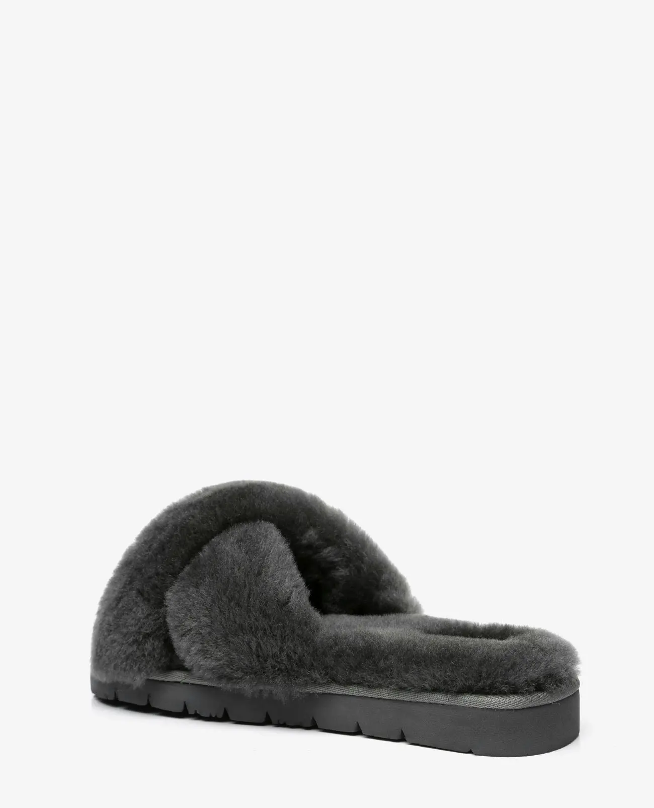 Australian Shepherd® Sheepskin Wool Women Fluffy Crossover Slide Slipper Leanna