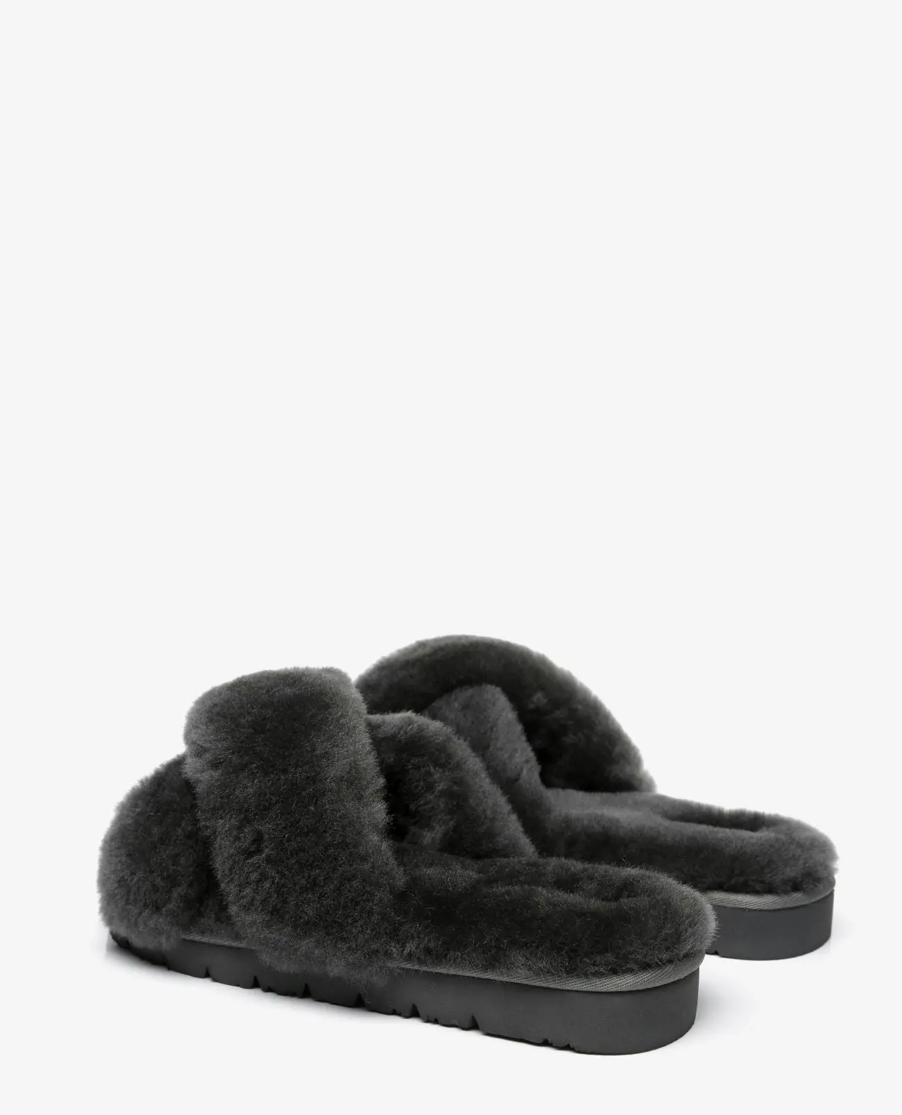 Australian Shepherd® Sheepskin Wool Women Fluffy Crossover Slide Slipper Leanna