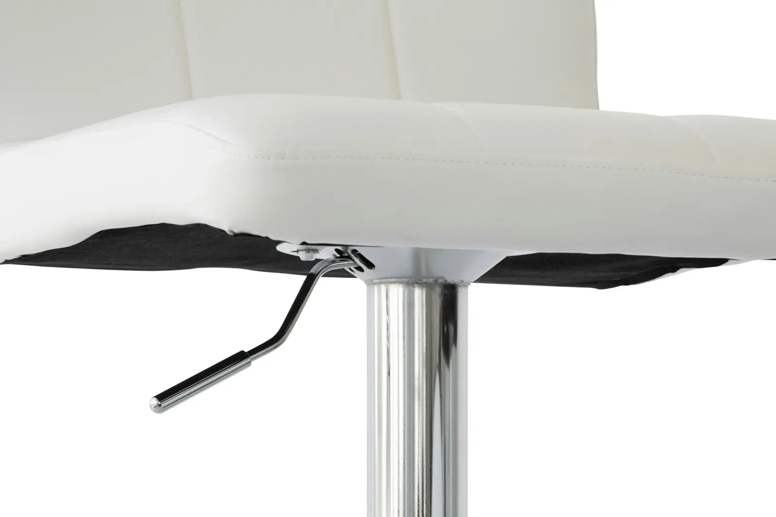 2 Diamond Style Padded Leather Barstools (White) w/ Adjustable Height