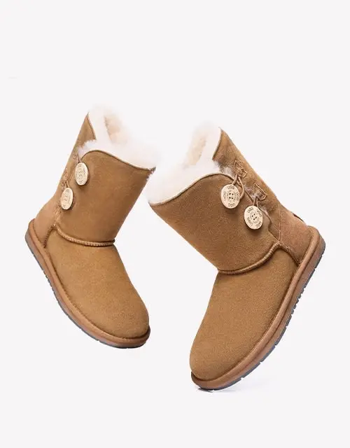 Australian Shepherd® Twin Buttons Short UGG Boots Water Resistant