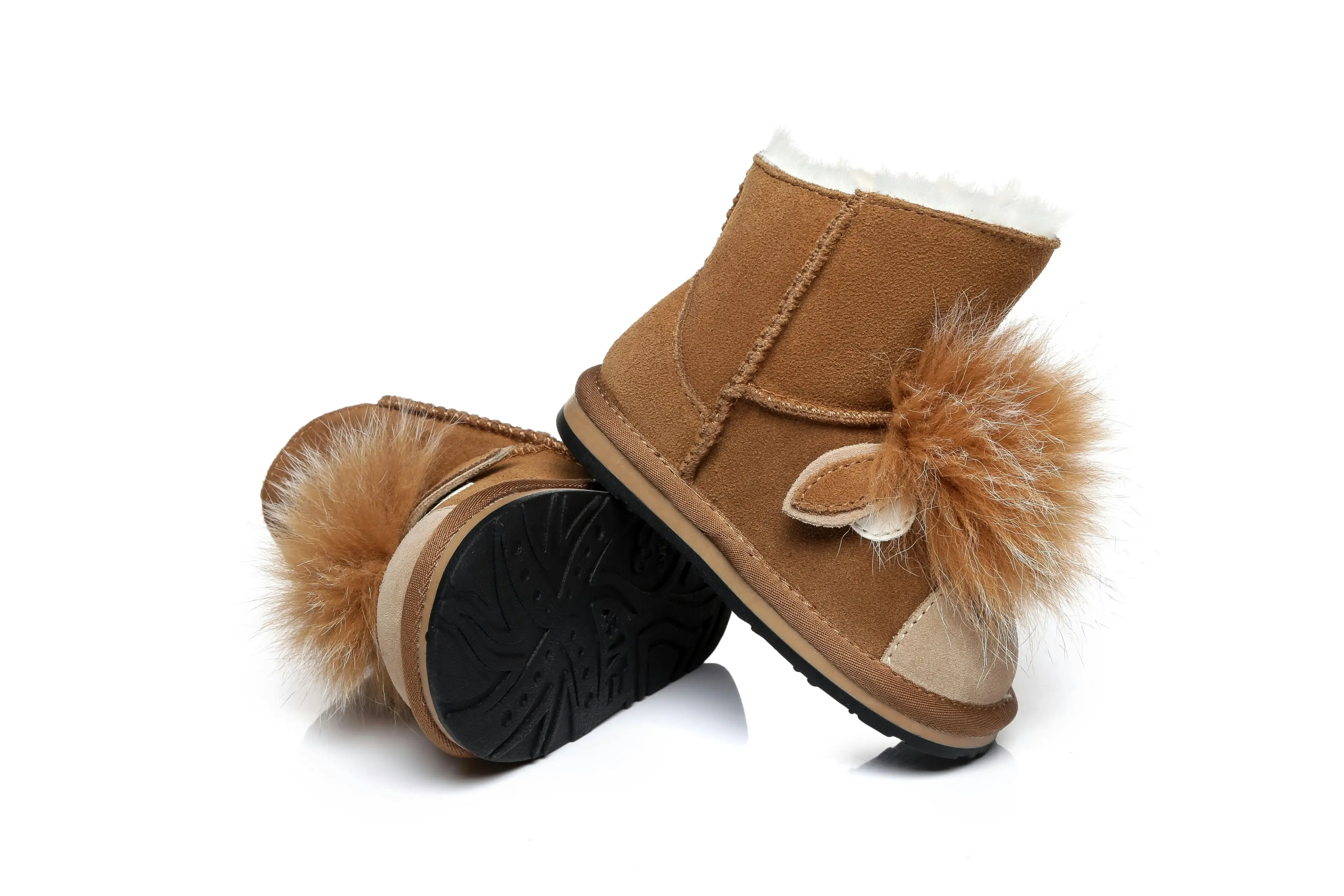 EVERAU 3D Pony Toddler Suede Wool linging Boots