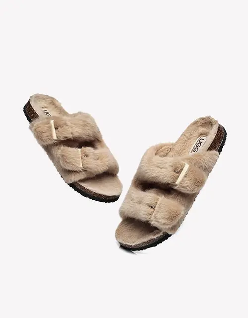 Australian Shepherd® UGG Women Fluffy Flat Sandal Slide Myla