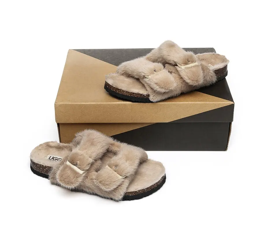 Australian Shepherd® UGG Women Fluffy Flat Sandal Slide Myla