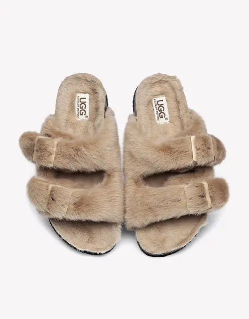 Australian Shepherd® UGG Women Fluffy Flat Sandal Slide Myla