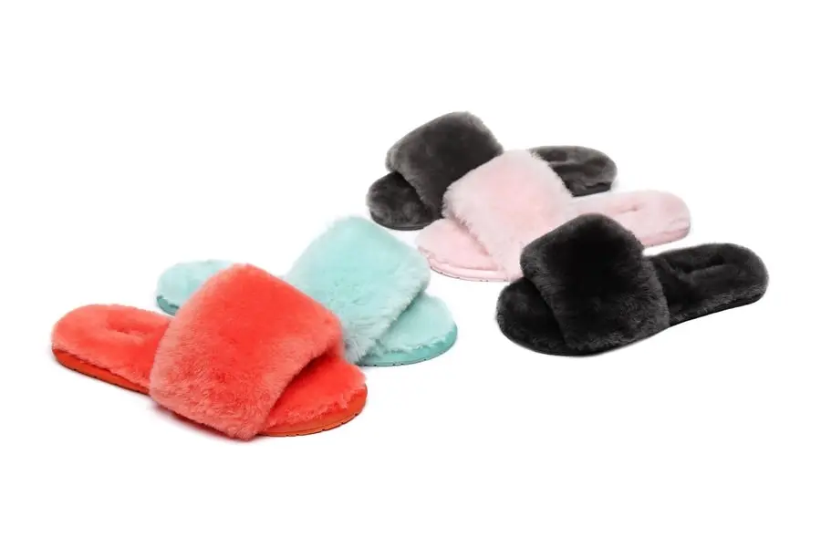 UGG Australian Shepherd Wool Fluffy Slides Nala Slipper