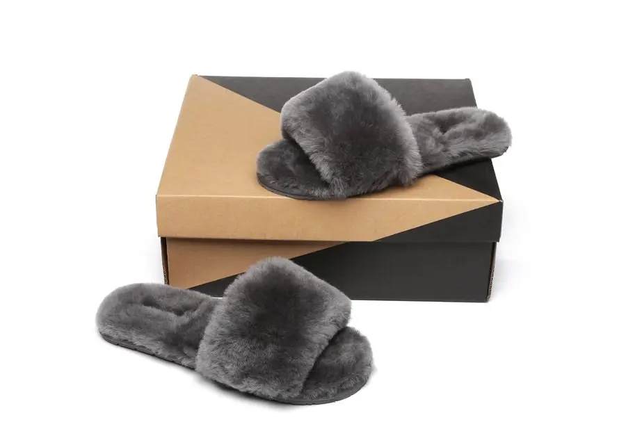 UGG Australian Shepherd Wool Fluffy Slides Nala Slipper