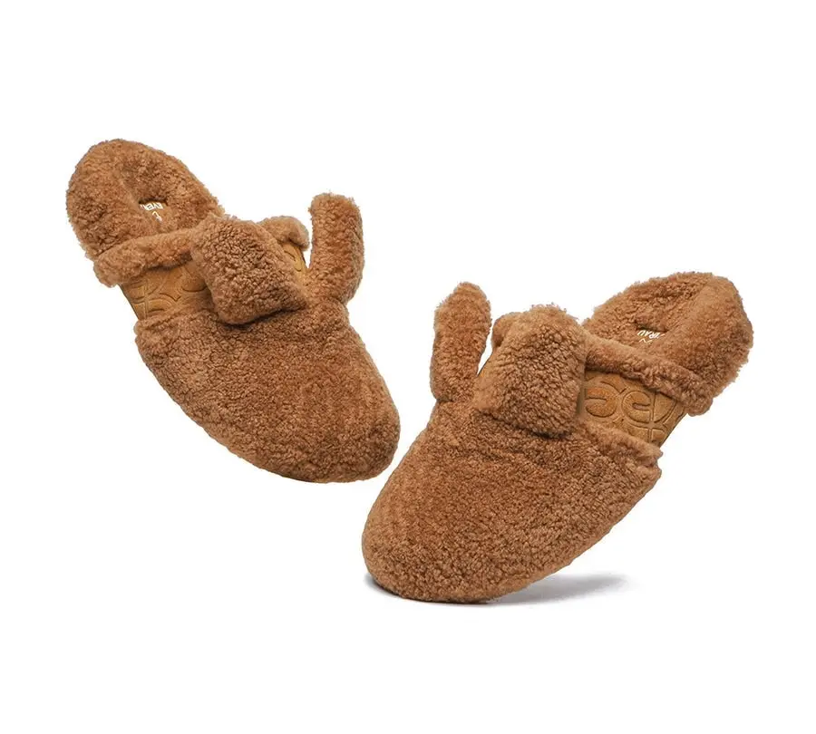 EVERAU®UGG Australian Merino wool Fluffy Bunny UGG Slipper