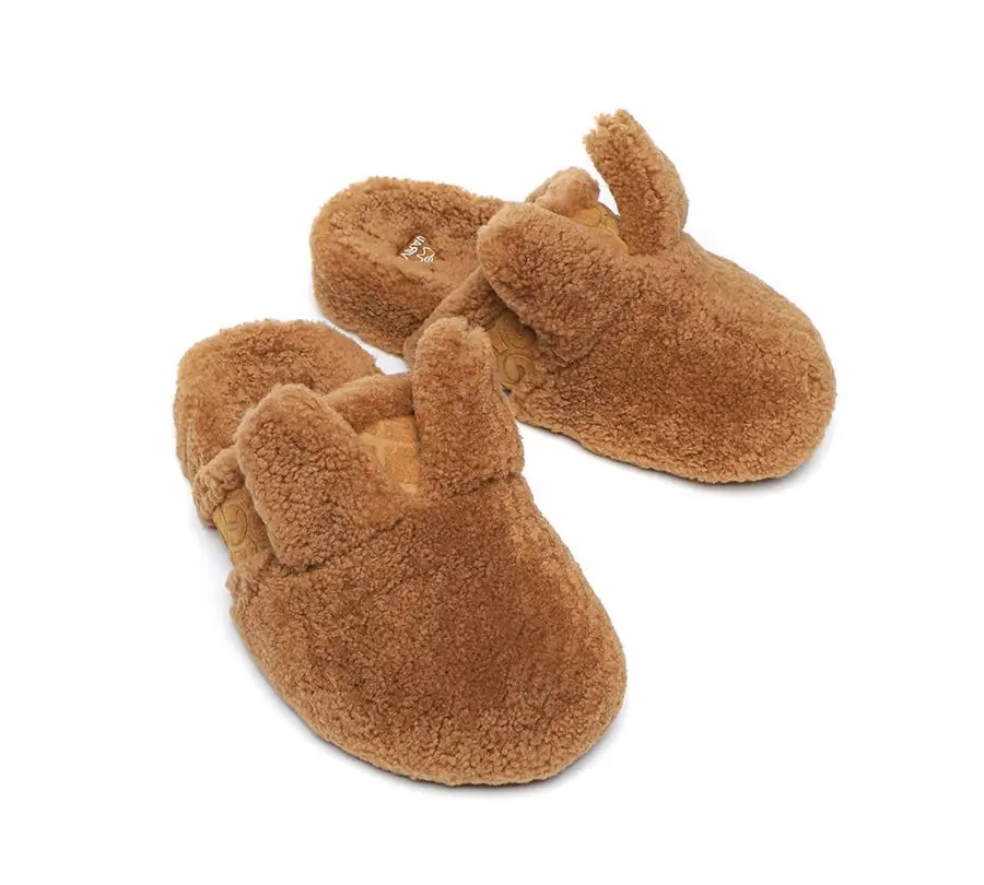 EVERAU®UGG Australian Merino wool Fluffy Bunny UGG Slipper