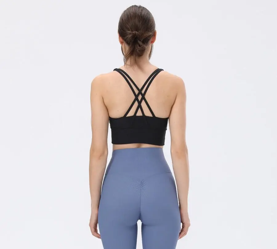 Tarramarra Criss-cross Back Flow Ribbed Sports Bra