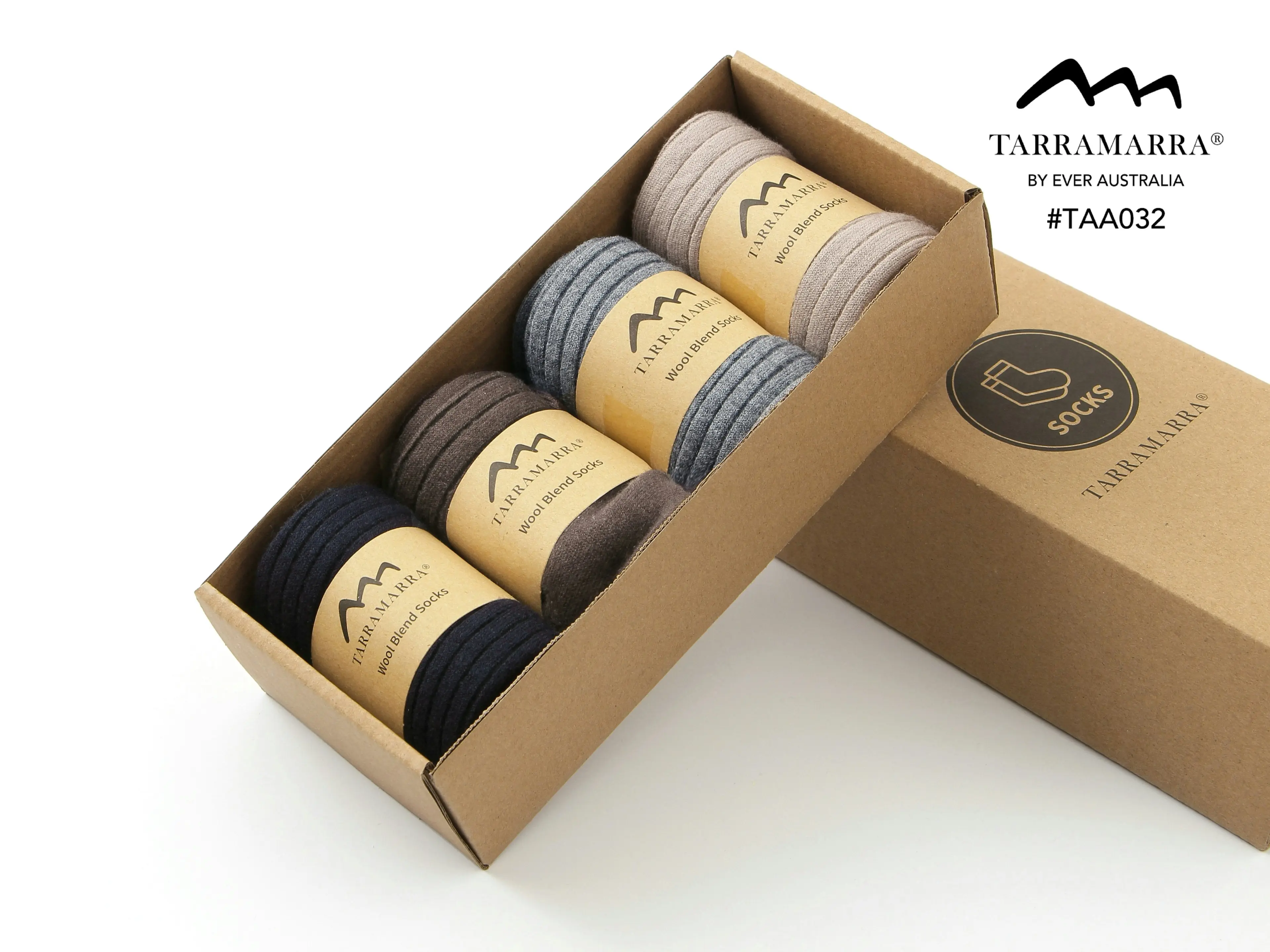 Tarramarra Men Wool Blend Socks 4 Pairs Pack