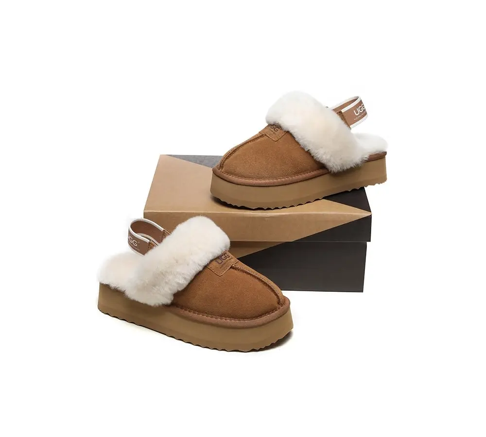 UGG Australian Shepherd Removable Strap Slingback UGG Slipper Women Waffle Platform