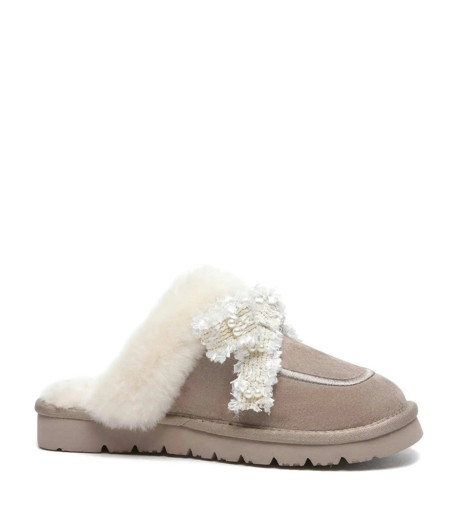 EVERAU® UGG Premium Sheepskin Bow Slipper Women Barbra