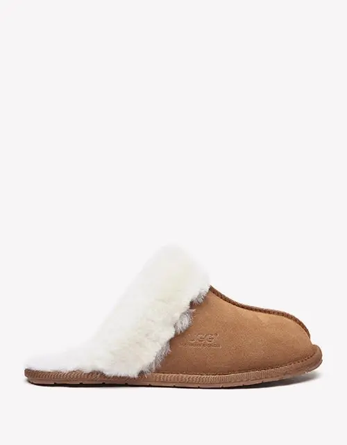 Australian Shepherd® Premium Sheepskin Wool Unisex Scuff Ugg Slippers Rosa Water Resistant