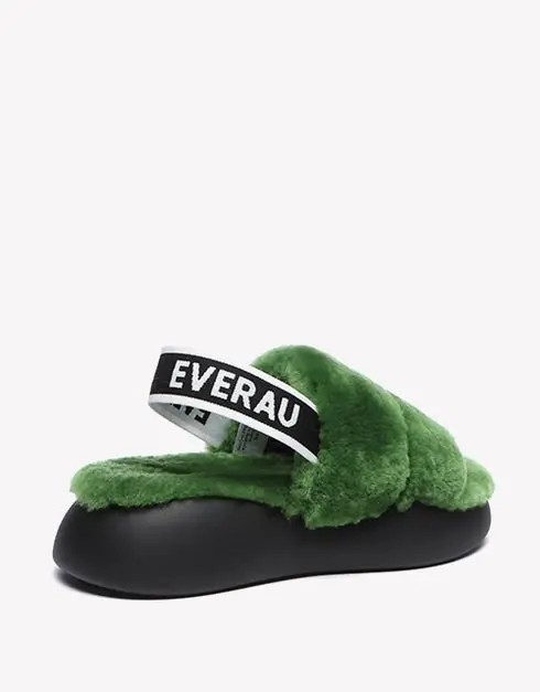 EVERAU Miss Ever Sheepskin Wool Slipper Scuffs