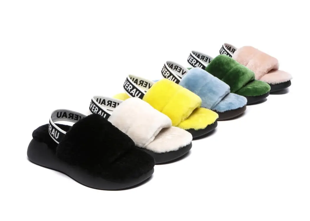 EVERAU Miss Ever Sheepskin Wool Slipper Scuffs