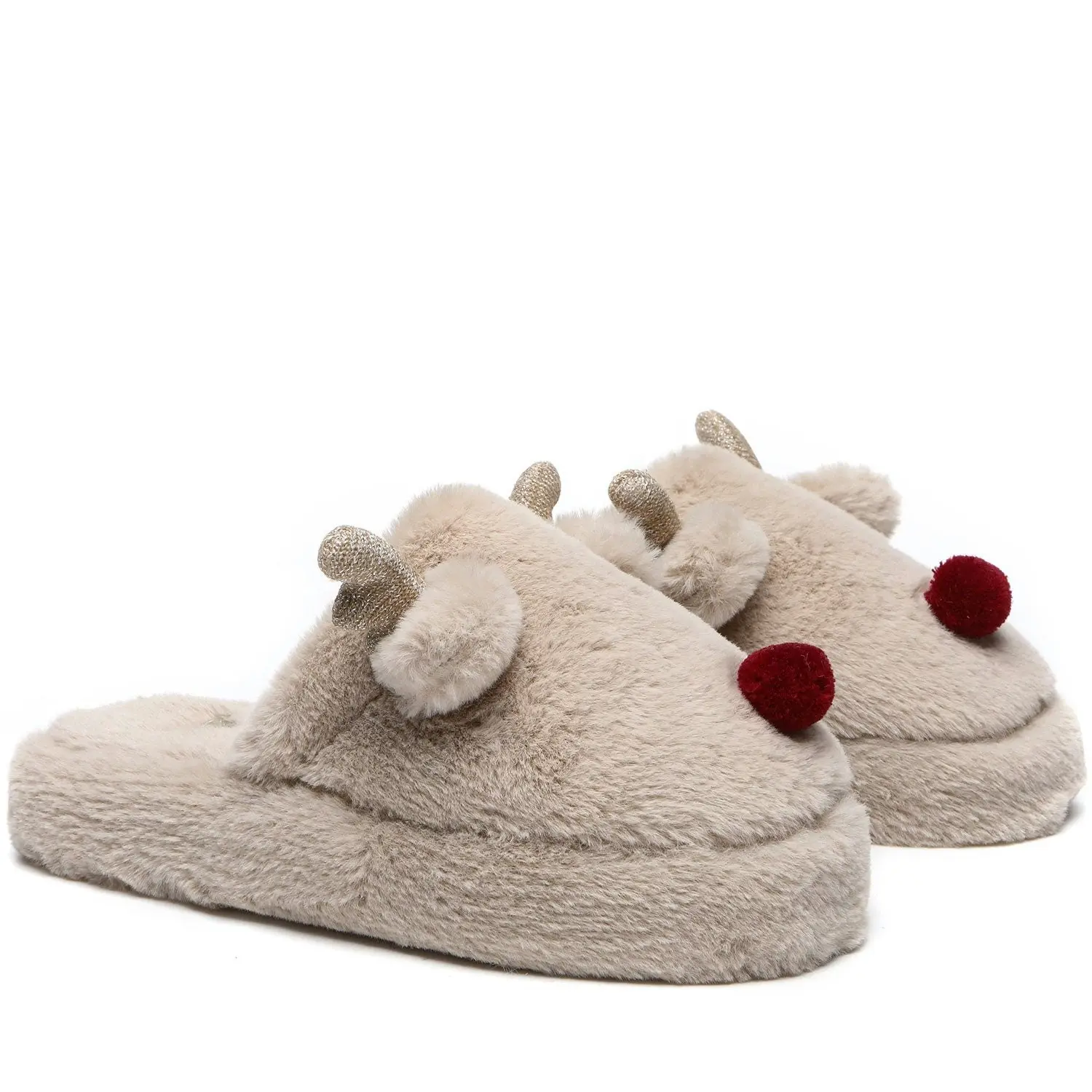 EVERAU® Ultra Plush Unisex Reindeer Slippers