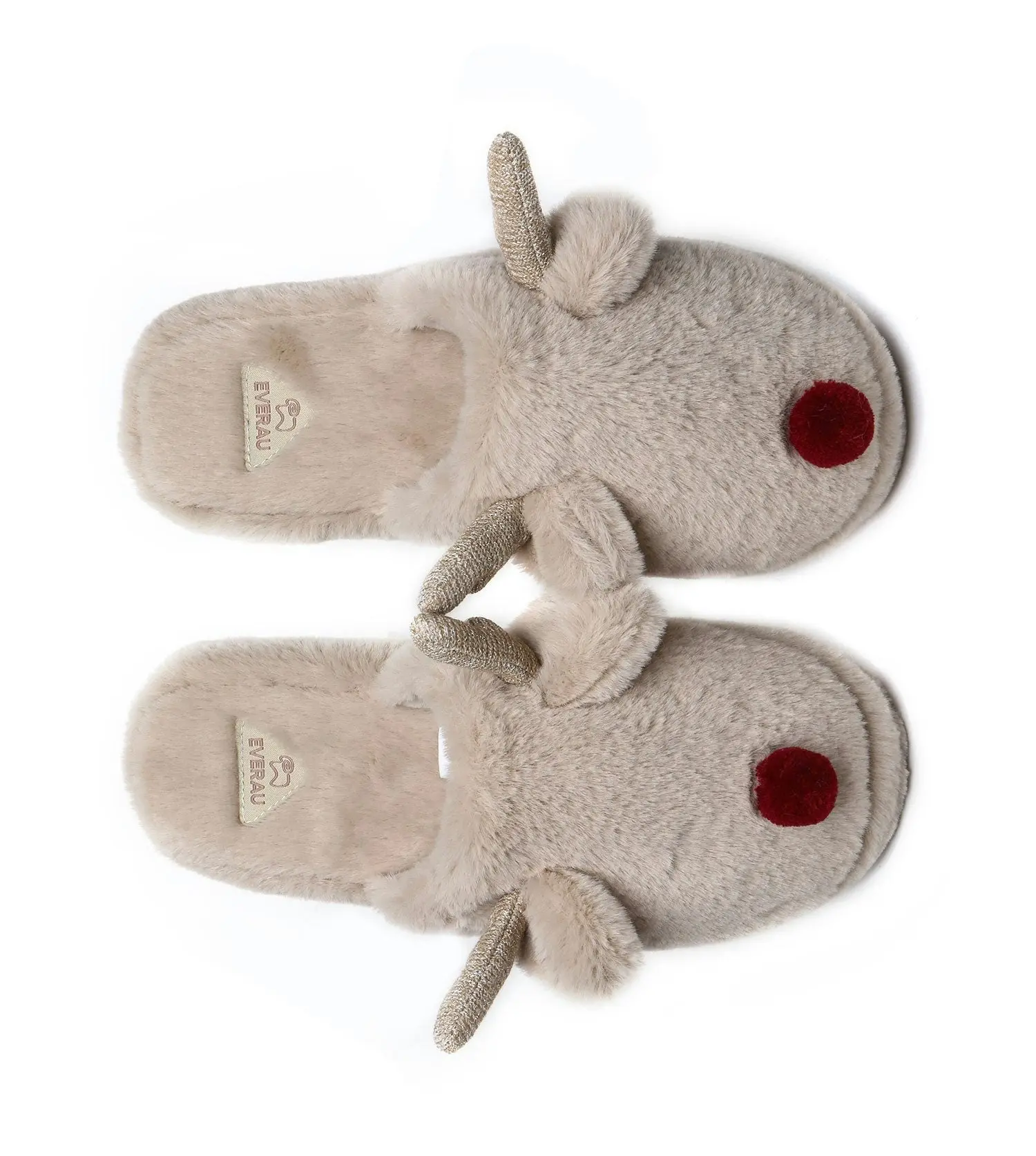 EVERAU® Ultra Plush Unisex Reindeer Slippers