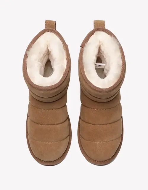 EVERAU®UGG Mini Puffer Women Sheepskin Boots