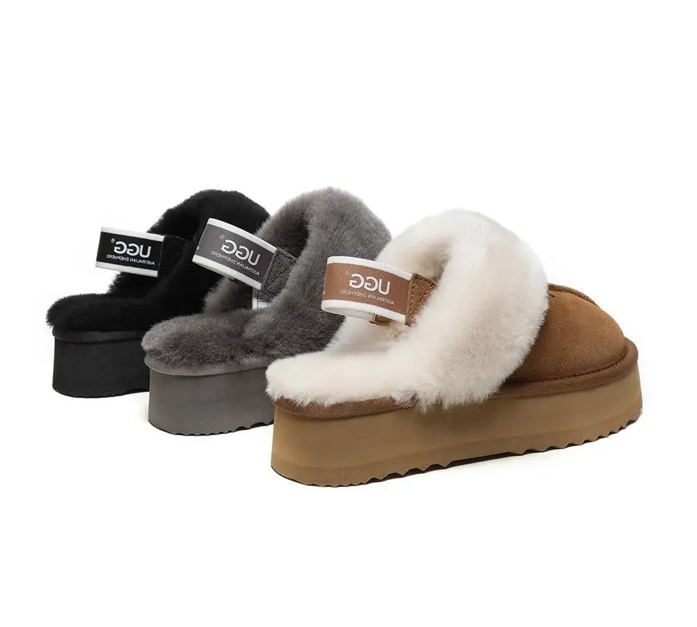 UGG Australian Shepherd Removable Strap Slingback UGG Slipper Women Waffle Platform